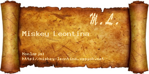 Miskey Leontina névjegykártya